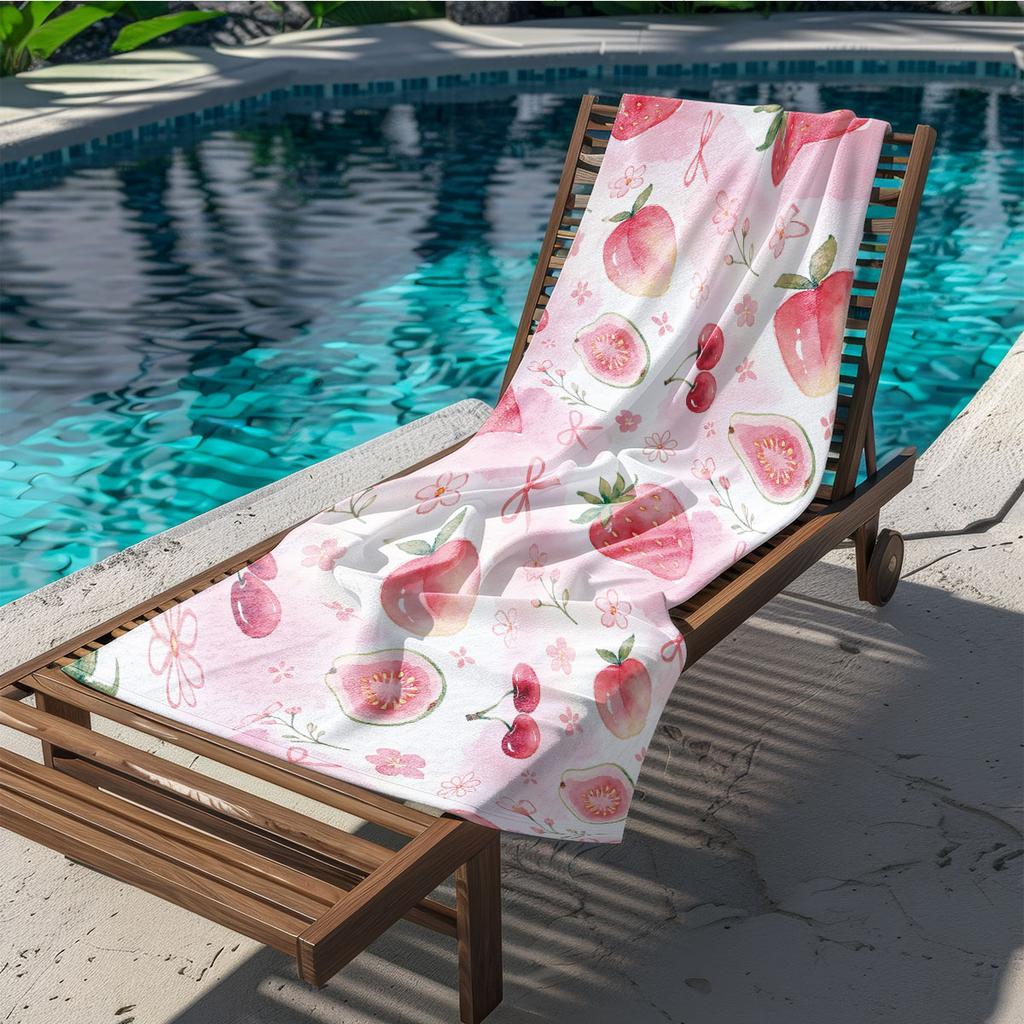 Summer Fruits Print Towel Sports Quick-Drying Super Absorbent Camping Towel Soft Lightweight Gym Swimming Yoga Beach Towel