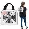 Personalized West Coast Iron Cross Choppers Insulated Lunch Bag for Women Children Portable Food Boxes Thermal Lunch Box Tote