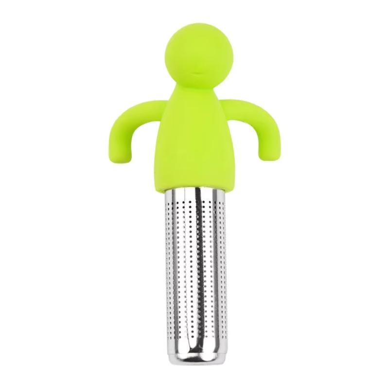 

Stainless Steel Creative Human-Shaped Tea Infuser Kitchen Home Use Reusable Tea Set Accessories one size зелений