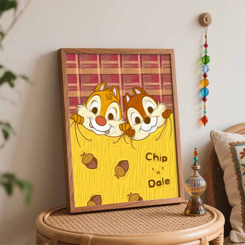 Disney Chip and Dale Oil Painting Painting Art Handmade Diy Painting Home Decoration Gift