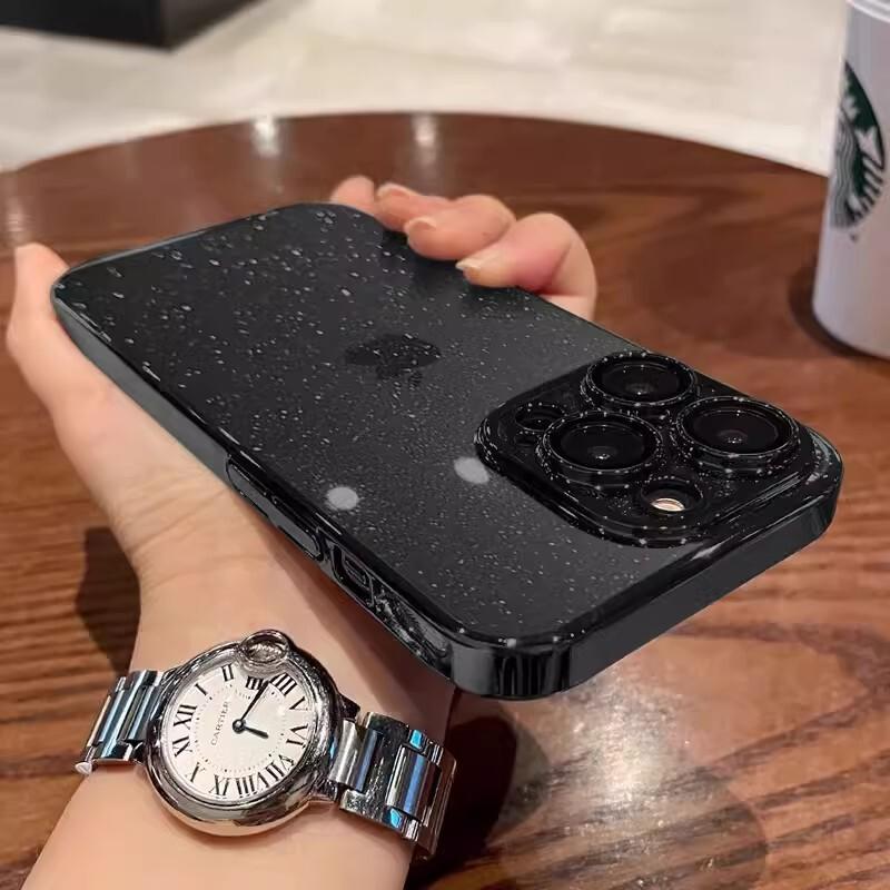 Clear Electroplated PC Phone Case With Built-in Camera Lens Protector Dust Plug IPhone 17 16 15 14 13 12 Series