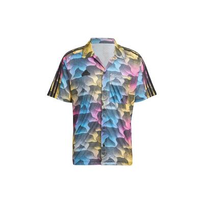 Allover Print Mesh Resort Shirt Men Tops Multicolor IP3784
