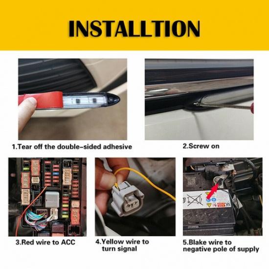 2X LED Strip Headlight DRL Daytime Running Lights Sequential Signal Lamps 23.5Cm