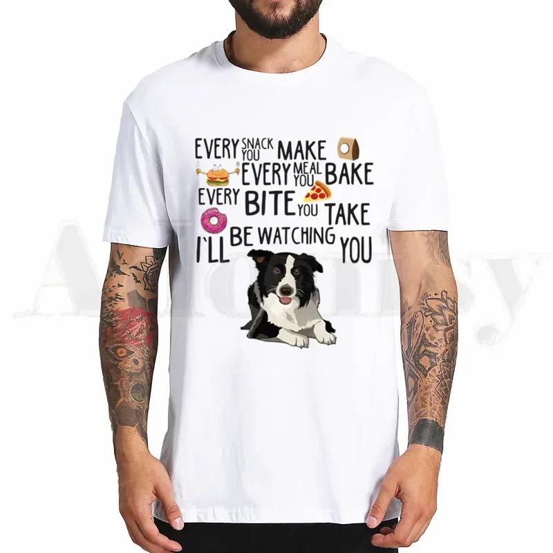 Border Collie Print Tshirt Hip Hop Girl Print Top Tees Harajuku Dog Cartoon Funny Kawaii Art Tshirts Men Fashion Summer Tshirts
