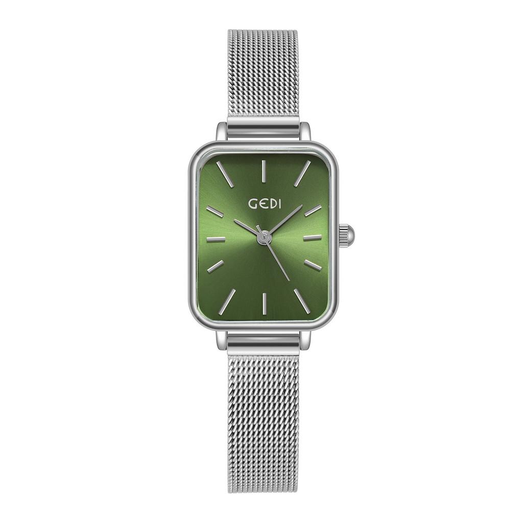 

Fashion Ladies Quartz Watch With Water Resistant Stainless Steel Strap For Women And Students Silver Green
