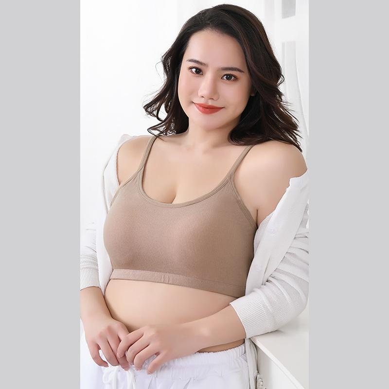 Women'S Basic Sports Bra Scoop Neck Wireless No Padding Bralette Ultra Comfortable Soft Smoothing Seamless Sexy Backless Tank Top Lingerie