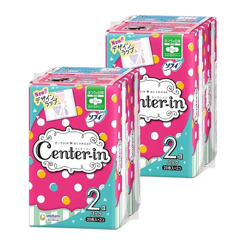 

[Bulk purchase] Center Inn Fluffy type ordinary daily use with wings 21cm 20 pieces x 2 pieces Sanitary products napkin