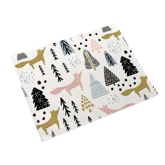 Nordic Style Kitchen Reusable Placemat Animal Forest Absorbent Fast Drying Washable Table