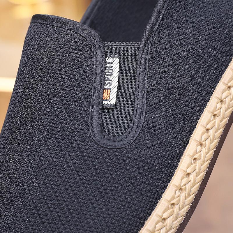 Men's Cloth Shoes Breathable and Lightweight Dad Shoes Soft Sole Non-slip Fashion Casual Middle-aged and Elderly Lazy Shoes