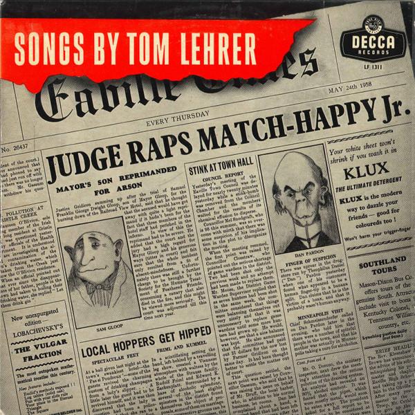 

10-дюймовая пластинка TOM LEHRER Песни Тома Лерера LF1311 Decca 1963 Великобритания Поп Б/у