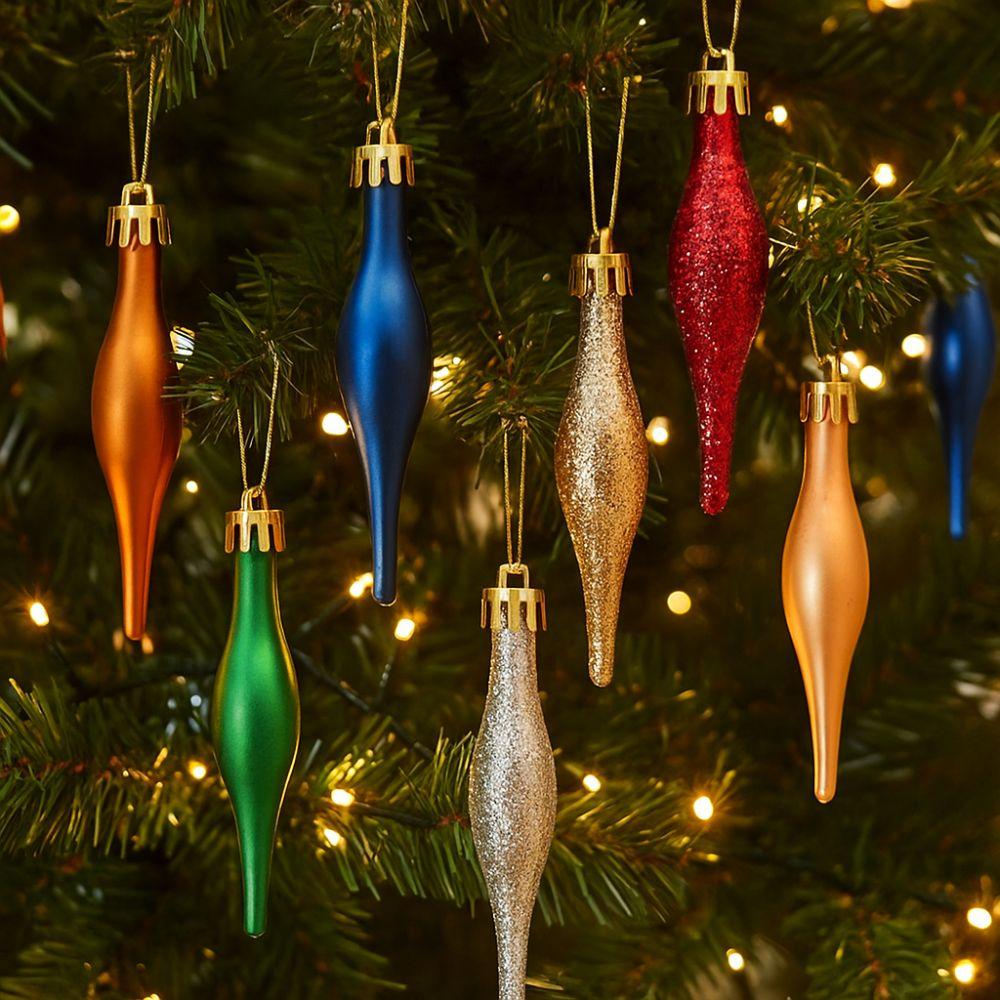 8pcs 9cm Christmas Ball Pendants Candy Shaped Electroplated Christmas Hanging Ice Cream Plastic Merry Christmas Decor