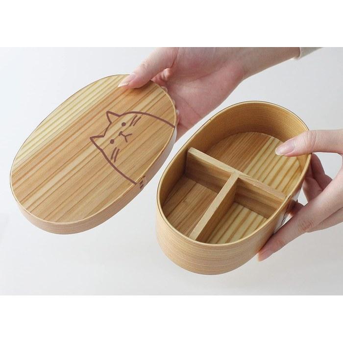 [Matsuri No Eemon] Bentobox Small Gold Coin Shape (470ml, Natural, Cat)