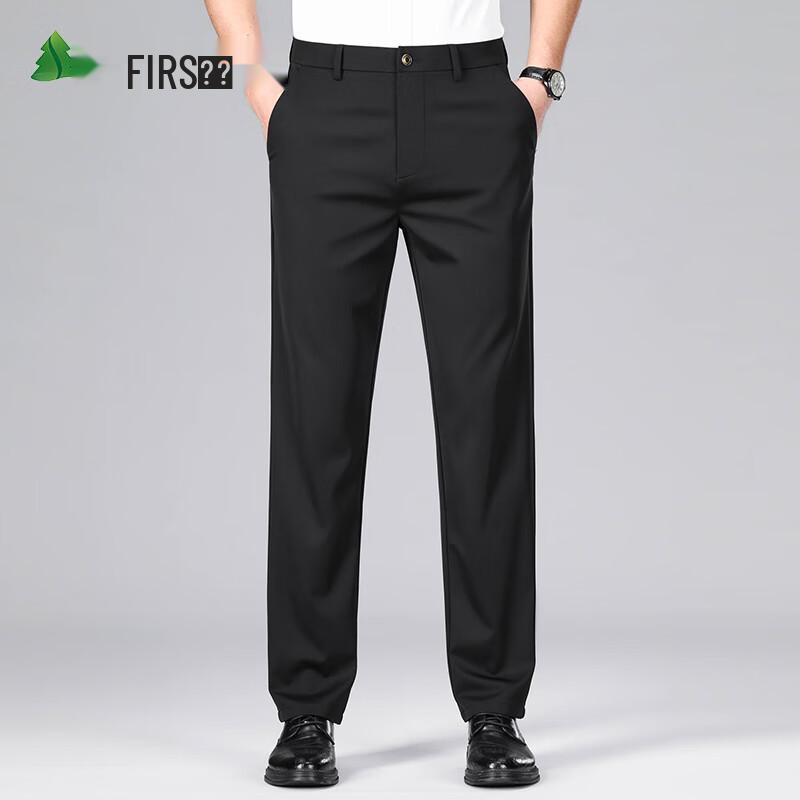 FIRS Men's Non-Iron Four-Way Stretch Straight Leg Casual Pants
