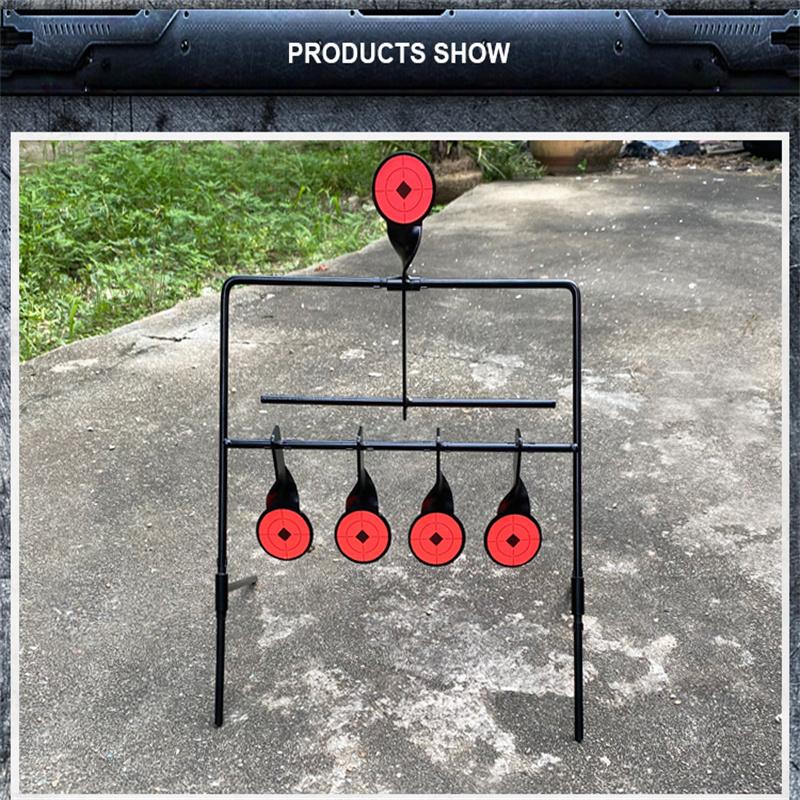 Rotating Metal Target Stand 4+1 Shooting Training Iron Targets for Airsoft, Air Rifle, Air Pistol
