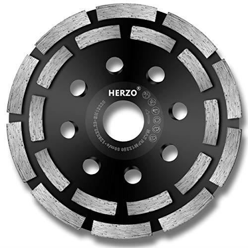 HERZO Disque Diamant 125mm, Meule Abrasive à Poncer Béton-Double Rangée