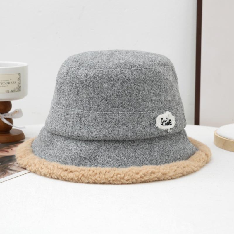 Women's Autumn and Winter New Thickened Plush Bucket Hat Outdoor Windproof Warm Basin Hat Bucket Hat