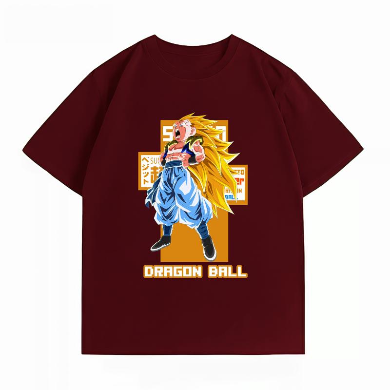 Unisexs Clothing New 100 Cotton Breathable Summer TShirt Dragon Ball Gogeta Print Casual Streetwear Unisexs Tops