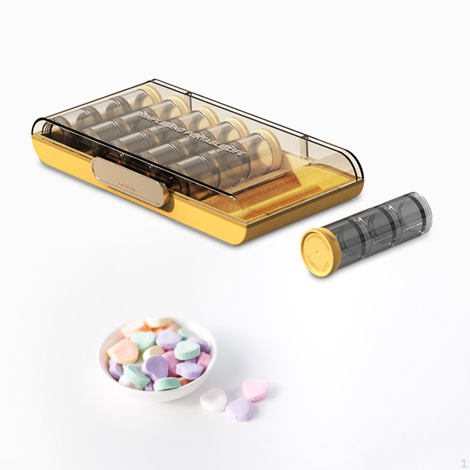 

Еженедельный органайзер для таблеток на 7 дней, чехол PM AM, портативный ящик для рыбалки жёлтый