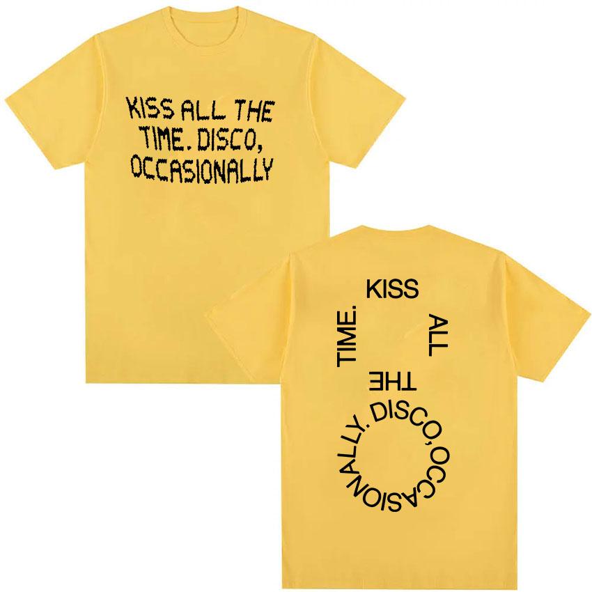 

Summer Mens and Womens Round Neck Fashionable Cotton Tshirt with Harry Styles Kiss All Time Disco Occasional Tour 2026 Print M