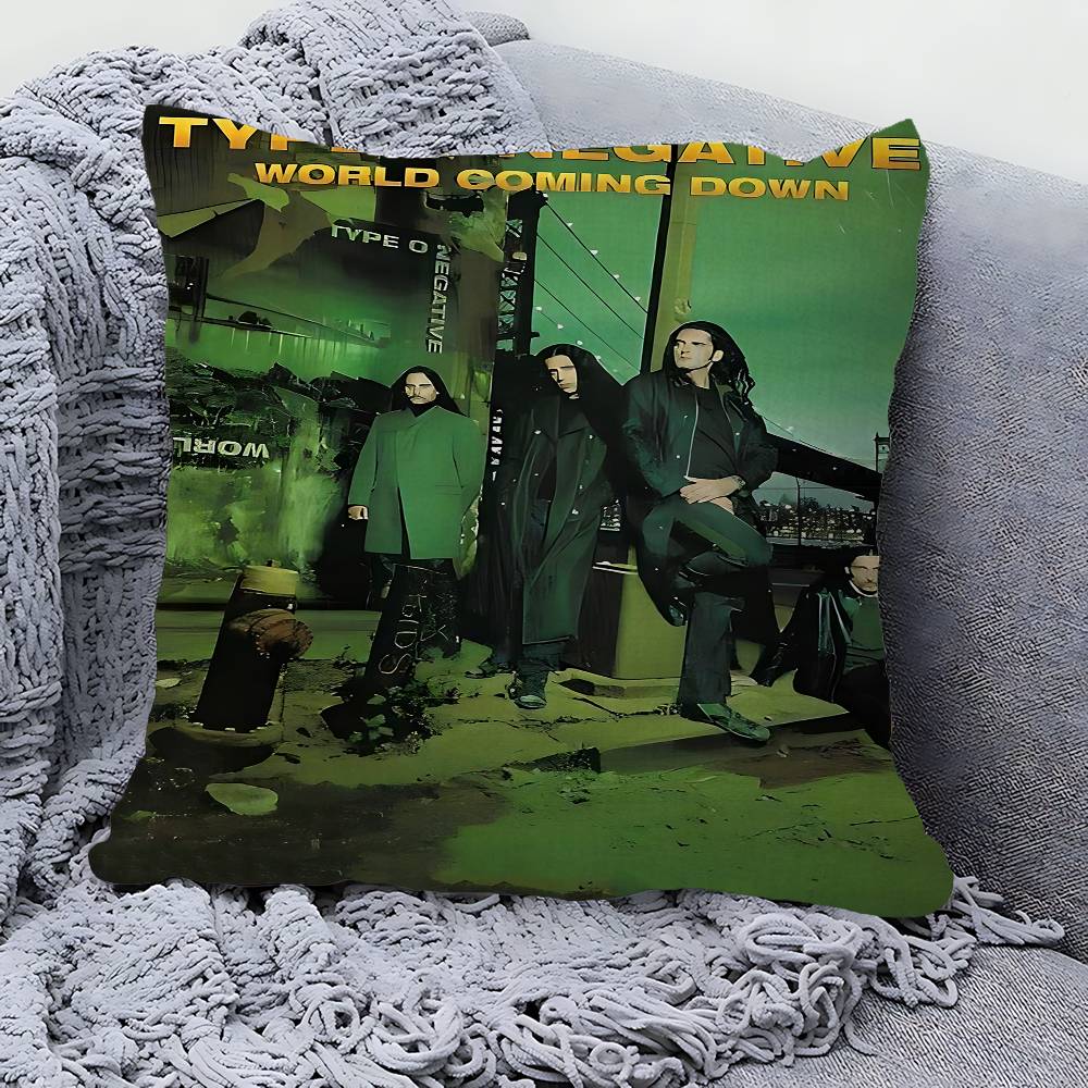 Rock Band T-Type O N-Negative Pillow Cushion Cover Pillowcase Living Room Sofa Home Decor Customized