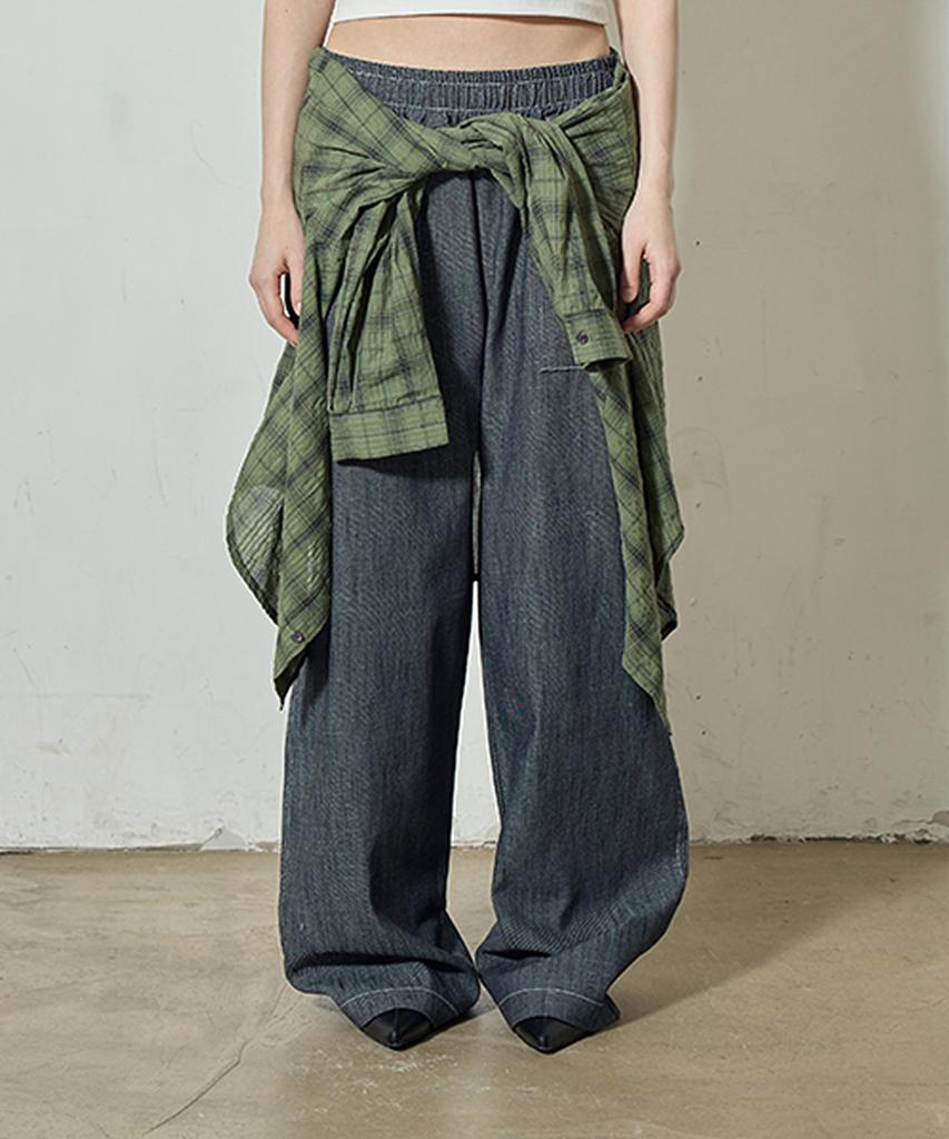 MUTTLETT Wide Denim Fatigue Pants / Rigid