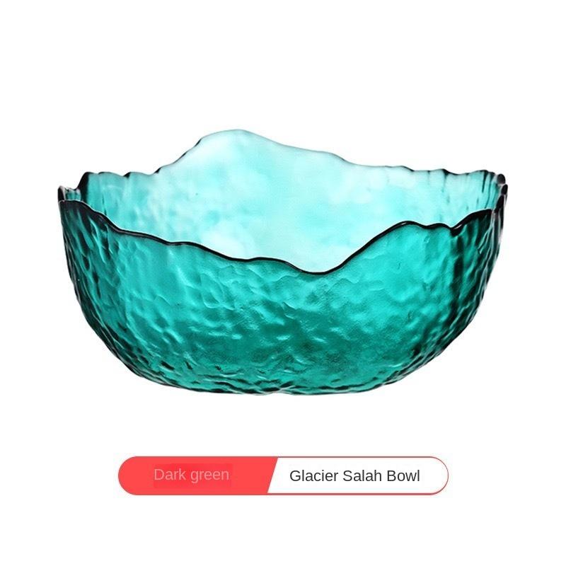 

Набор стеклянных мисок с золотым ободком - Эстетичные миски в японском стиле для фруктового салата, рамена, для микроволновой печи, для дома, для кухни серый