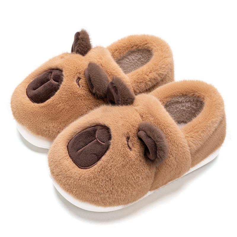 Cotton Shoes Women's Indoor Home Non-slip and Warm Couple's Home Bag Heel Soft-soled Winter Wool Slippers Men