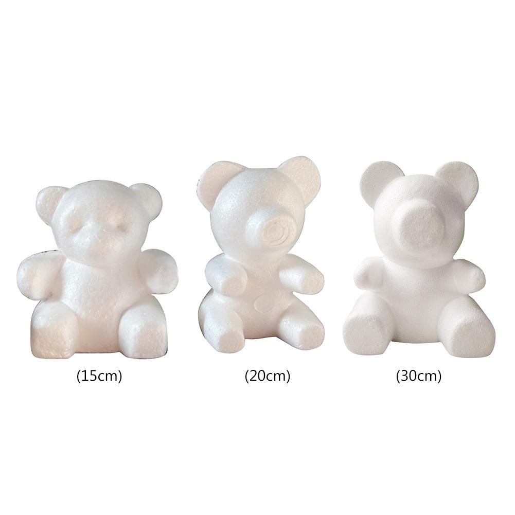 DIY Foam Rose Bear Polystyrene Styrofoam Bear Shape Modelling White Art Crafts Handmade Artificial Creative for Valentines Day