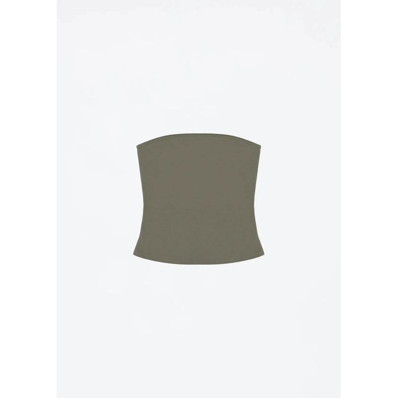 

Lapinky Minimalist! Fashion Nude Feel Tube Top Women s Waist-Tight Slim Fit High-Elastic Bandeau Sexy Inner Wear Blouse Greyish green M