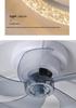 Modern Minimalist LED Crystal Ceiling Fan with 360° Rotation for Bedroom and Study