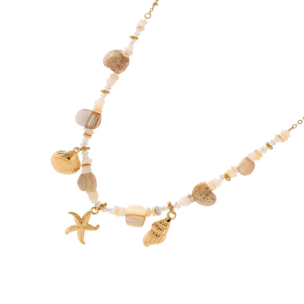 Adjustable Length Stainless Steel Bohemian Ocean Starfish Shell Necklace/bracelet Jewelry For Summer Beach Vacation Gift