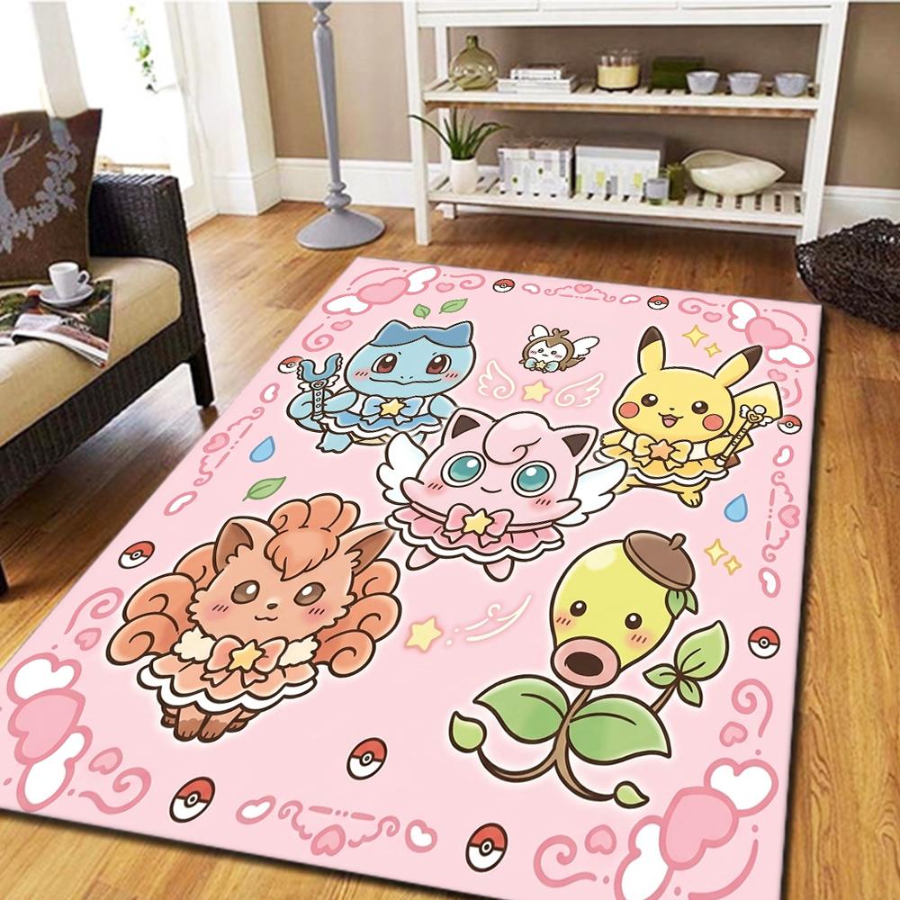 Pokemon Bedroom Living Room Carpet, Home Decor Cool Movie Mat Play Floor Rug -HE46