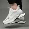 Men's Invisible Heightening Casual Shoes Men's Sports Dad Shoes Casual Lace-up Single Shoes Mesh Leather Splicing Single Shoes