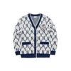 MLB Seria Podstawowego Logo Sweter Dzianinowy Color Block z Kwiatowym Wzorem Unisex Sweter Niebieski Biały 3AKCM0121-50CRS