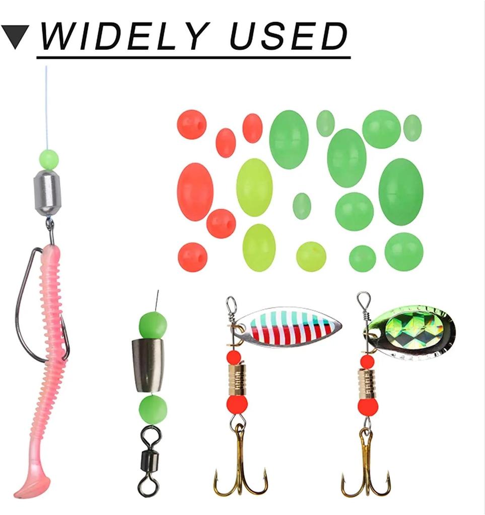 1 PAK Soft Glow Beads Luminous Orange Green White for Fishing Rig Treble Hook Egg Fly Tying UV Color Sabiki Ice Jig Fishing Accessory