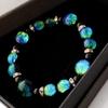 [GOLD STONE] Glowing Firefly Glass Kerama Marine Bracelet, Okinawa Power Stone, Inner Diameter: Approx. 15cm