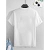 European sizes Teen and Middle School Youngsters Casual Short Sleeve T-Shirt with English Letter Print on Chest