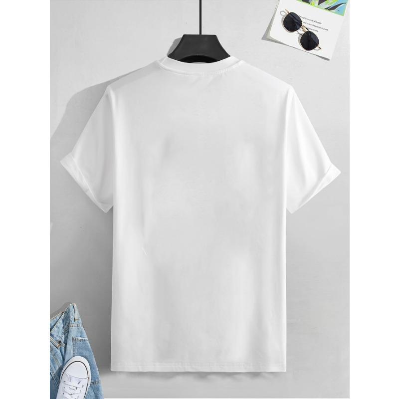 European sizes Teen and Middle School Youngsters Casual Short Sleeve T-Shirt with English Letter Print on Chest