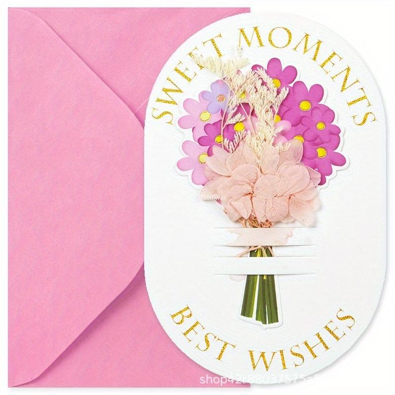 1Pcs Flower Gift Cards New Year Gift for Family Festival Valentine's Day Lover Christmas Business Supplies Thank You Cards