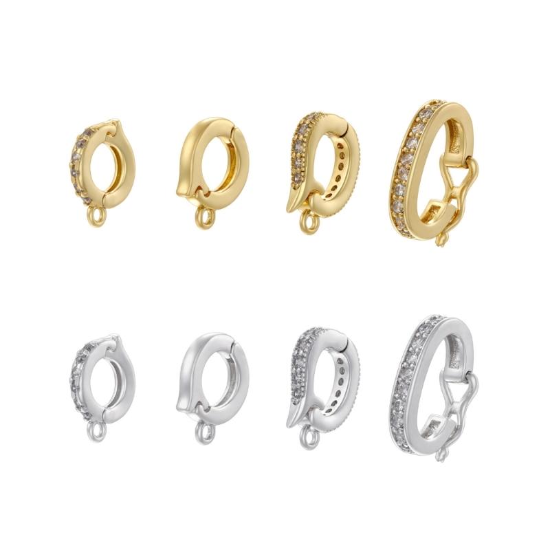 Elegant Cubic Zirconia Clasp Portable for Pearls Enhancing Push Connectors Jewelry Accessory for Bracelets Necklacer