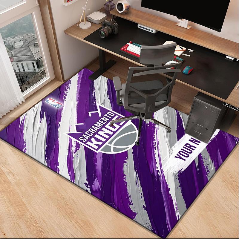 Custom NameSacramento Basketball Logo Carpet, Indoor Rug, Chair Rug, Living Rooms, Doormat Made From Polyester Home Decor Birthday Christmas Gifts