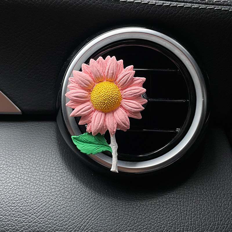 Sunflower Car Perfume Fragrance Car Air Conditioner Vent Decoration Flower Diffuser Stone Fragrance Car Interior Bouquet for Women