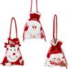 Holiday Christmas Adorable Cartoon Candy Boxes Plush Drawstring Pouches For Gifts