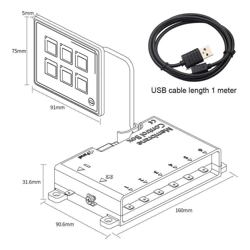 6P LED dotyková ovládací skříňka Bluetooth kompatibilní dotykový ovládací panel Ovládání přes aplikaci LED panel spínače světla s podsvícením pro obytný vůz jachtu