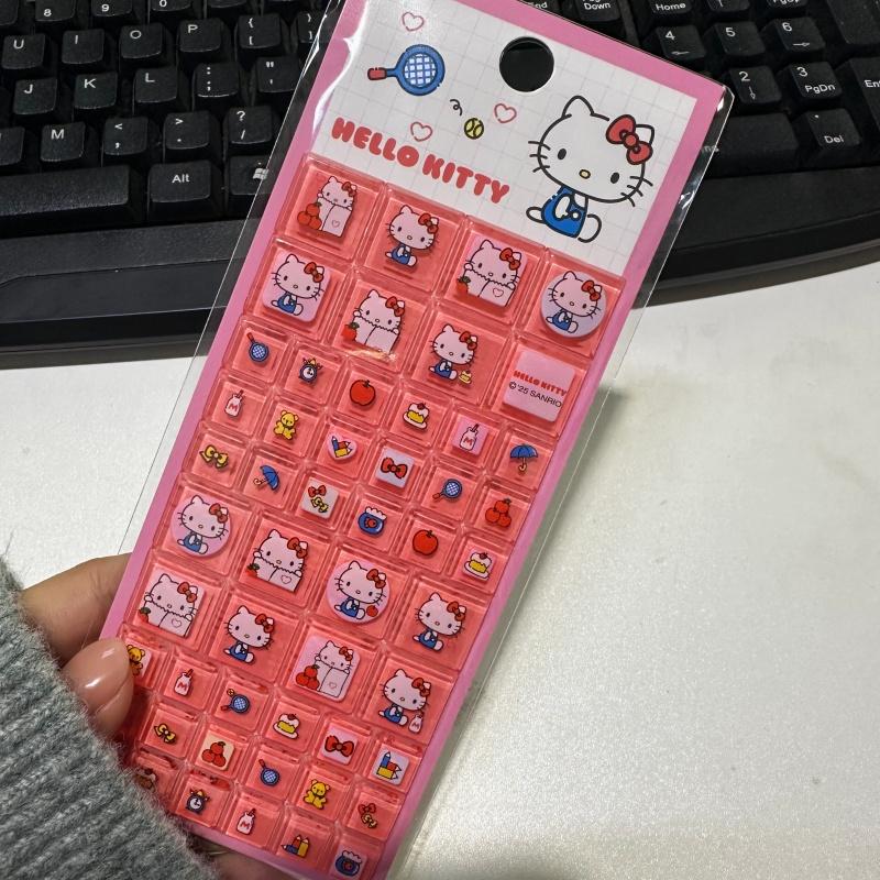 3D Sanrio Square Stickers Anime Phone Laptop Luggage Decoration Creative Diy Rhinestone Decal Kids Toys Cartoon Gift