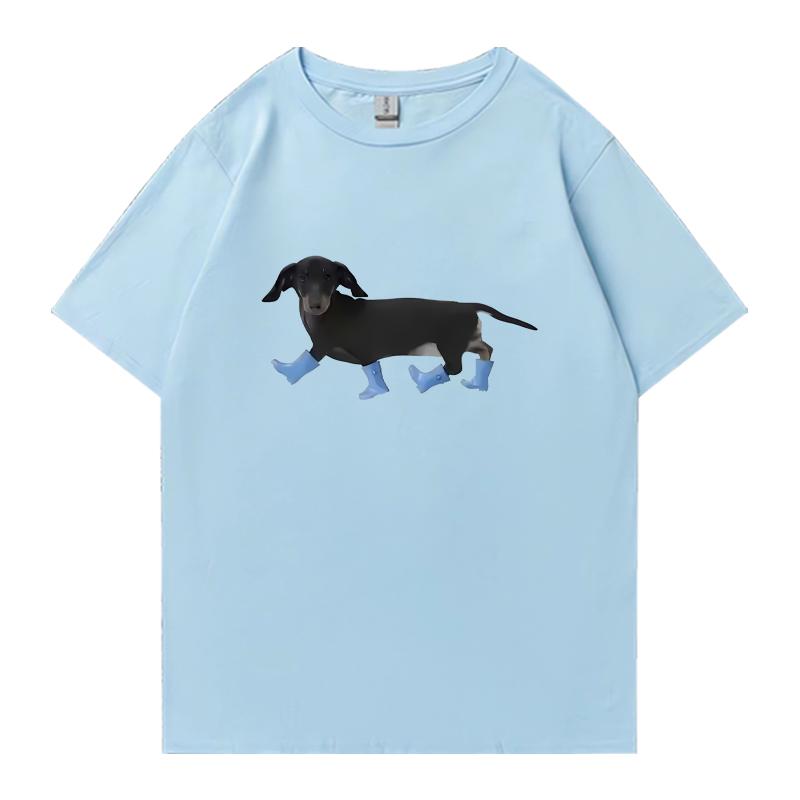 Vtipné tričko s potiskem jezevčíka 100% bavlna s krátkým rukávem Unisex Dámské s kulatým výstřihem Oversized tričko Letní Unisex oblečení