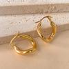 Stainless Steel Geometric Hoop Earrings for Women 18K Gold Plated Trendy Office/Career Accessories