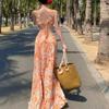 Sexy maxi šaty s potiskem Dopamin Beach Halter bez zad – chlubte se svým stylem a šarmem