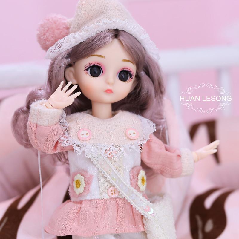 New 30cm 1/6 BJD Little Girl Cute Dress 15 Removable Joint Doll Princess Beauty Makeup Doll Fashion Dress DIY Toy Gift Girl