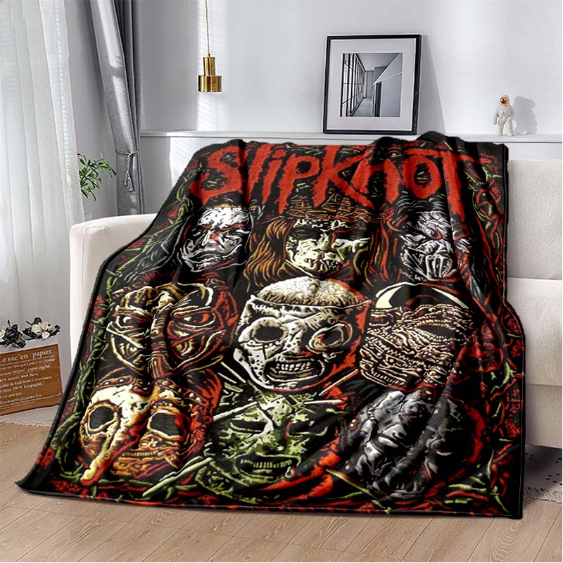Coperta stampata con copertina dell'album Slipknot, Rap-Metal, Heavy Metal, Morbida e Calda in Flanella, per Divano, Letto, Ufficio Portatile, Regalo